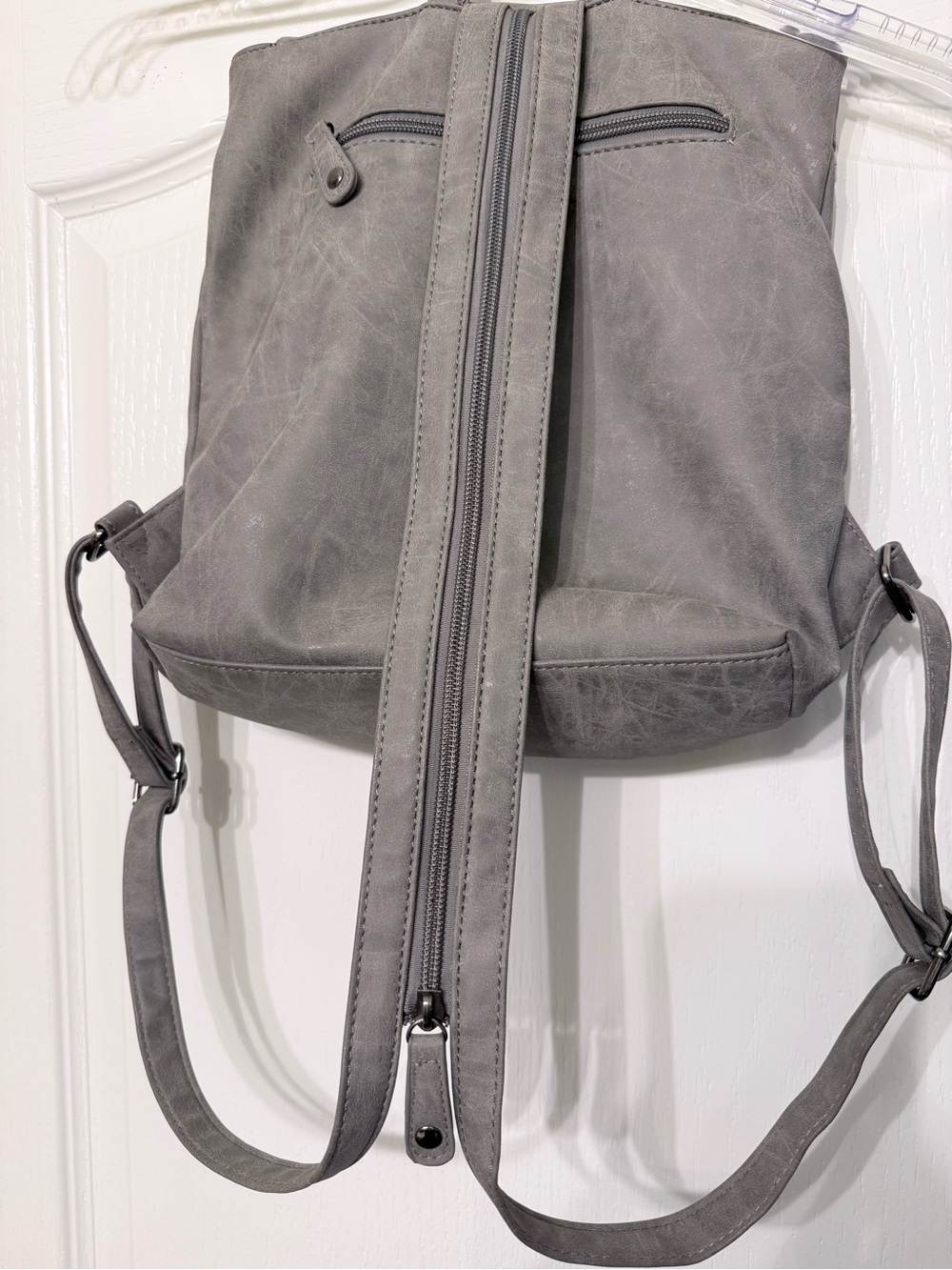 Gray Casual Backpack/ Purse - Picture 4 of 7